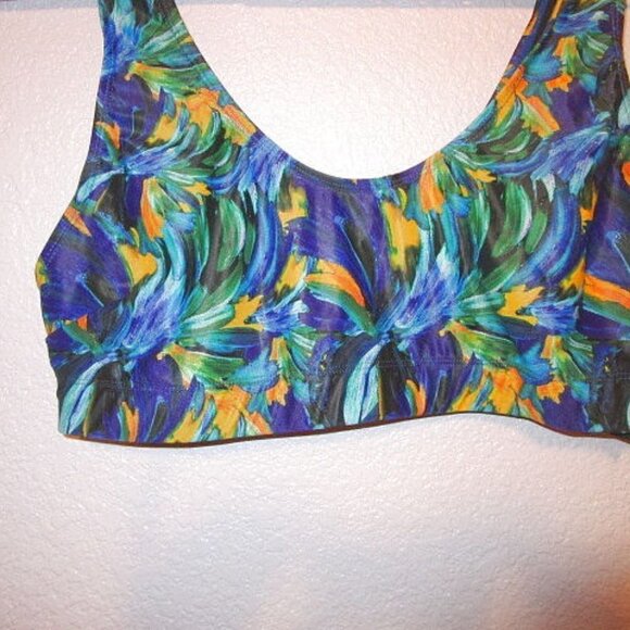 Nasty Gal Bikini Size 14 Crop Top High Waist 2 Piece Swimsuit Floral Pin Up NWT - Picture 4 of 12